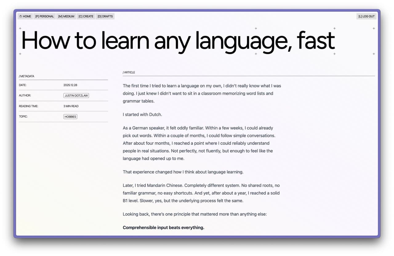 An article on my personal blog page.